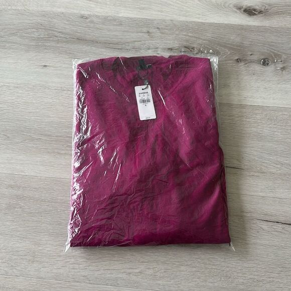 Express Silky Soft Fitted Crew Neck Sweater Berry XL NWT - Picture 8 of 9
